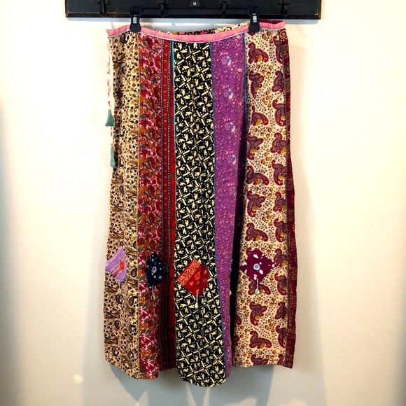 Kathmandu Imports Boho Patchwork Mixed Print Maxi Skirt Size Large - Picture 5 of 10